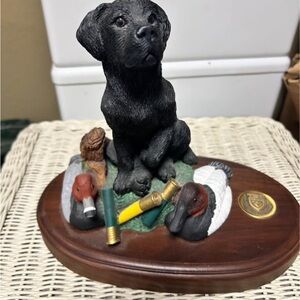 Ducks Unlimited Black Lab Figurine w/ Ducks & Shells